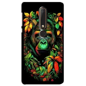 Чохол з Мавпами Nokia 6 2018 - (AlphaPrint) (Мавпа в квітах)