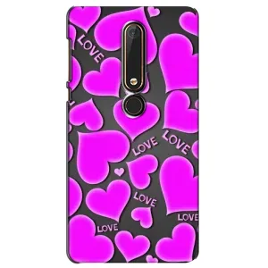 Чехлы для любимой на Нокіа 6 2018 (VPrint) (Pink hearts)