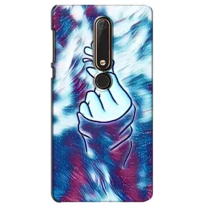 Чохол з принтом для Nokia 6 2018 (AlphaPrint - Знак сердечка) (Радужне серце)