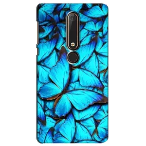 Чохол з принтом «Сині метелики» для Nokia 6 2018
