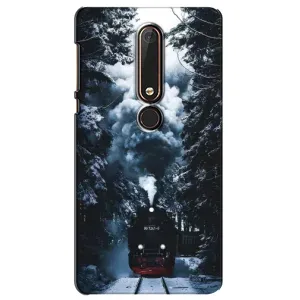 Новорічні, Святкові Чохли для Nokia 6 2018 - 2024 год (Зимовий потяг)