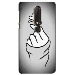 Чохол з принтом для Nokia 6 2018 (AlphaPrint - Знак сердечка) (Значок Love)