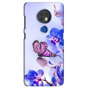 Чохли з квітами для Nokia 7.2 (VPrint) (Метелик на квітах)