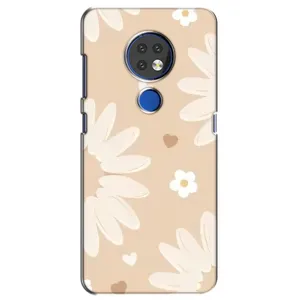 Чехол с принтом «Бежевые цветы» для Nokia 7.2