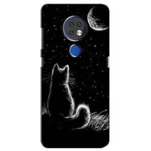 Чохол з принтом для Nokia 7.2 (AlphaPrint) Модні коти (Котик і місяць)