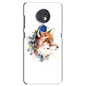 Чехлы с картинкой Лисички для Nokia 7.2 (VPrint) (Лисичка в цветочках)