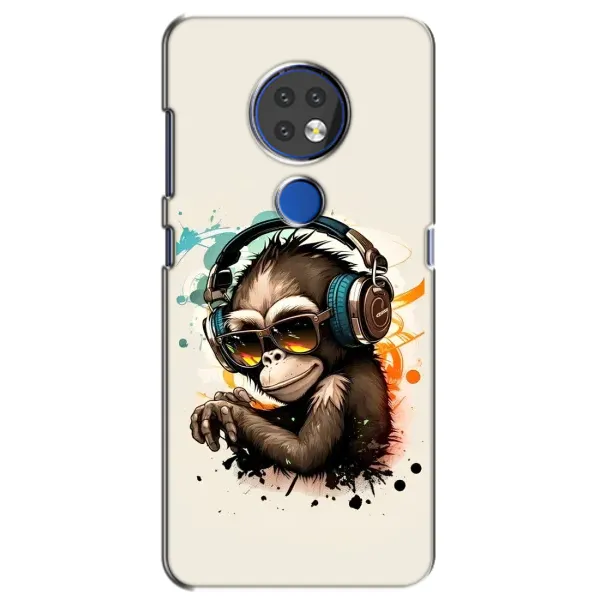 Чехол с принтом «Макака в наушниках» для Nokia 7.2
