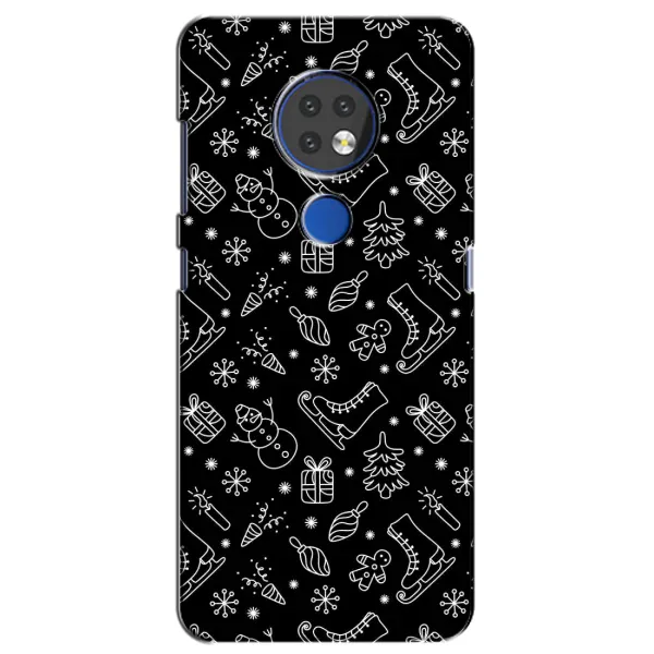 Чехол с принтом «Новогодний фон» для Nokia 7.2