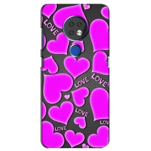 Чехлы для любимой на Нокиа 7.2 (VPrint) (Pink hearts)