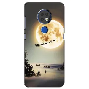 Новогодние, Праздничные Чехлы для Nokia 7.2 - 2024 год (Санта на луне)