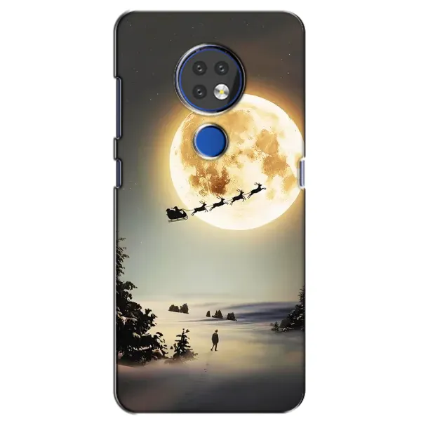 Чехол с принтом «Санта на луне» для Nokia 7.2