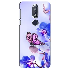 Чохли з квітами для Nokia 7 2018, 7.1 (VPrint) (Метелик на квітах)