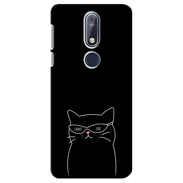 Чехол с принтом «Равнодушный кот» для Nokia 7.1 (2018)