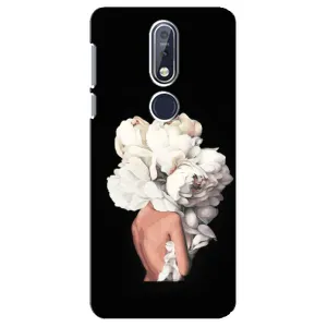 Чехлы (ART) Цветы на Nokia 7 2018, 7.1 (VPrint) (Білі квіти)