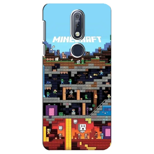 Чохол з принтом «фон Minecraft» для Nokia 7.1 (2018)