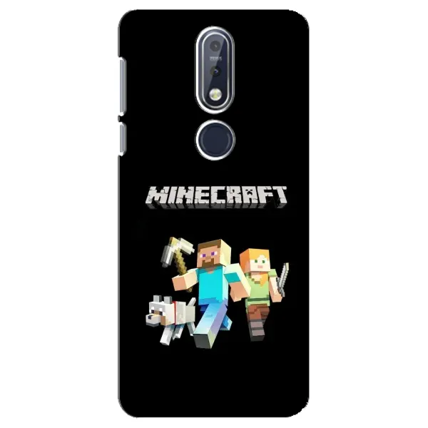 Чохол з принтом «герої Minecraft» для Nokia 7.1 (2018)