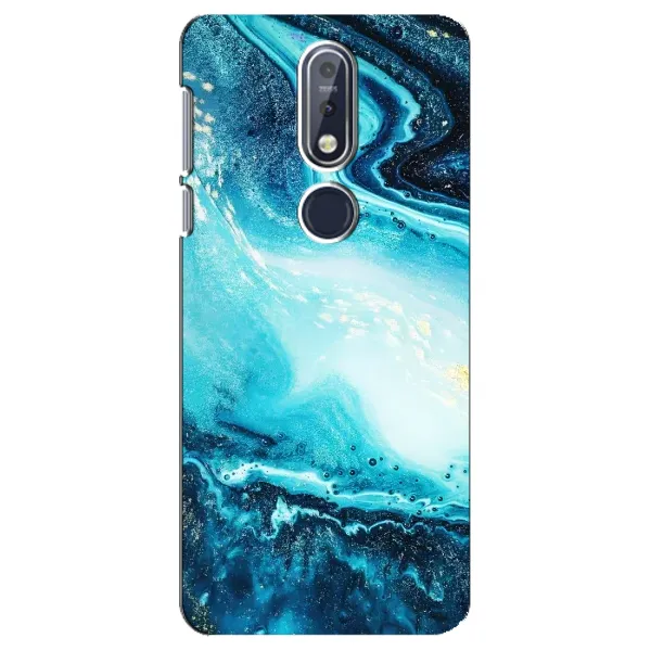 Чехол с принтом «Голубой мрамор» для Nokia 7.1 (2018)