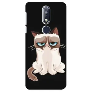 Чехол с принтом для Nokia 7 2018, 7.1 (AlphaPrint) Модные коты (Грустный кот)