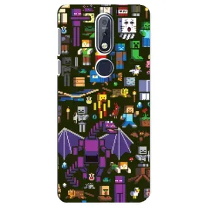 Чохол Майнкрафт на Nokia 7 2018, 7.1 (AlphaPrint) Minecraft (Колаж Майнкрафт)