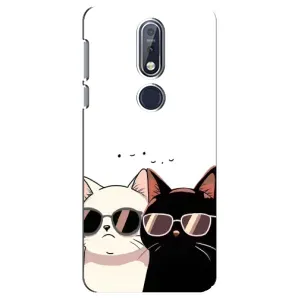 Чехол с рисунком кот на Nokia 7 2018, 7.1 (Коты в очках)