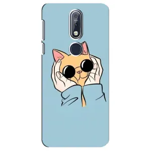 Чохол на Нокіа 7.1 з Котиками (VPrint) (Котик в окулярах)