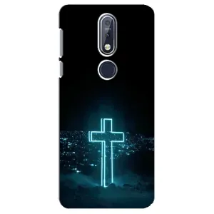 Чехол для Nokia 7 2018, 7.1 (AlphaPrint) - (Христианские) (Крест и город)