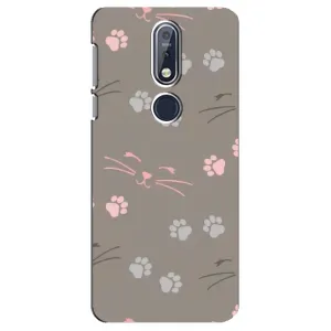 Чехол с рисунком кот на Nokia 7 2018, 7.1 (Лапы и усы)