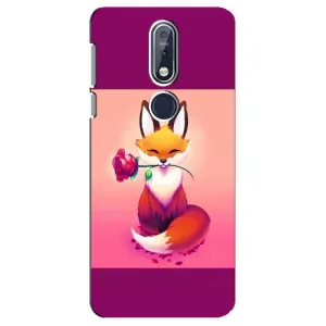 Чохли з картинкою Лисичка для Nokia 7 2018, 7.1 (VPrint) (Лиса з трояндою)