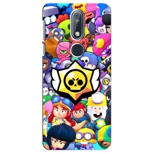 Чехол для Nokia 7 2018, 7.1 Бравл Старс (VPrint) (Лого Brawl Stars)
