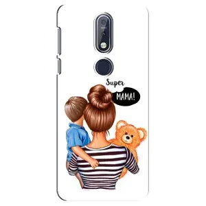 Чехол с печатью для Nokia 7 2018, 7.1 - (Мама с ребенком) (AlphaPrint) (Мама с сыном)