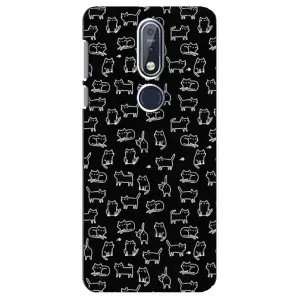 Чехол с принтом для Nokia 7 2018, 7.1 (AlphaPrint) Модные коты (Меленькие котики)