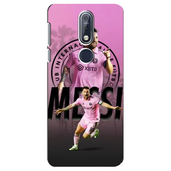 Чехол с принтом «Messi Miami» для Nokia 7.1 (2018)