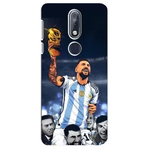 Чехлы для Nokia 7 2018, 7.1 (Leo чемпион) (AlphaPrint) (Месси с кубком)