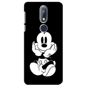 Эксклюзивный чехол для Nokia 7 2018, 7.1 (AlphaPrint - Мультяшные) (Микки на черном)