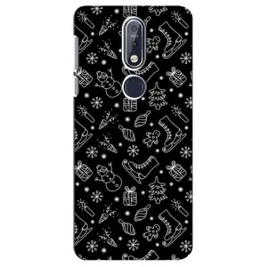 Новогодние, Праздничные Чехлы для Nokia 7 2018, 7.1 - 2024 год (Новогодний фон)