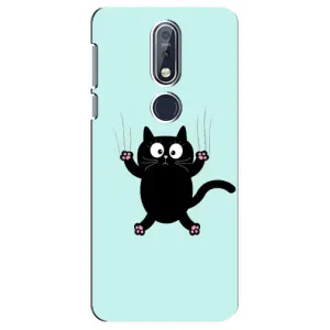 Чехол с принтом для Nokia 7 2018, 7.1 (AlphaPrint) Модные коты (Падающий кот)