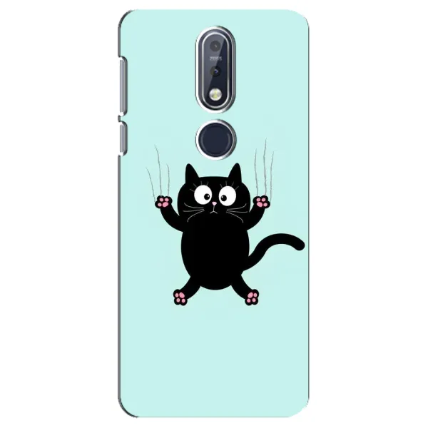 Чехол с принтом «Падающий кот» для Nokia 7.1 (2018)
