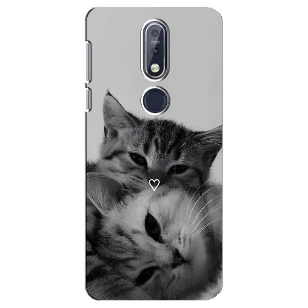 Чехол с принтом «Пара котов» для Nokia 7.1 (2018)