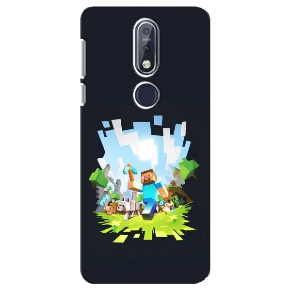 Чохол з принтом «персонажі Minecraft» для Nokia 7.1 (2018)
