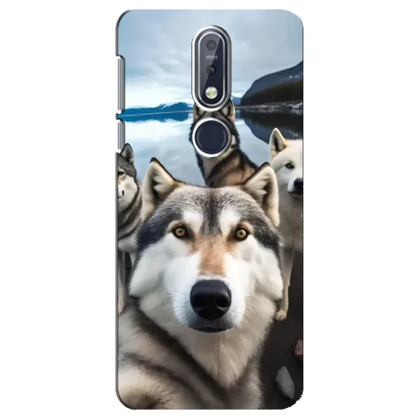 Чохол з принтом «Селфі Хаскі» для Nokia 7.1 (2018)