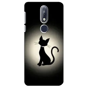 Чехол с принтом для Nokia 7 2018, 7.1 (AlphaPrint) Модные коты (Силуэт котика)