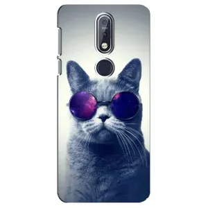 Чехол с принтом для Nokia 7 2018, 7.1 (AlphaPrint) Модные коты (Стильный кот)