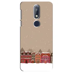 Новогодние, Праздничные Чехлы для Nokia 7 2018, 7.1 - 2024 год (Зимний город)