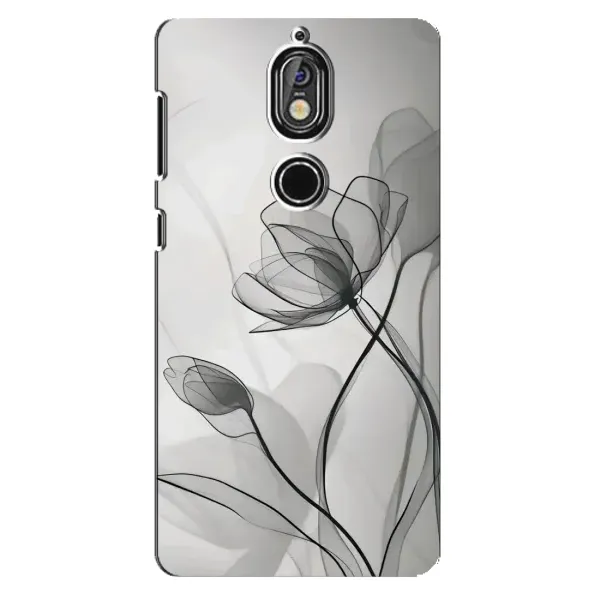 Чехол с принтом «Черные цветы» для Nokia 7
