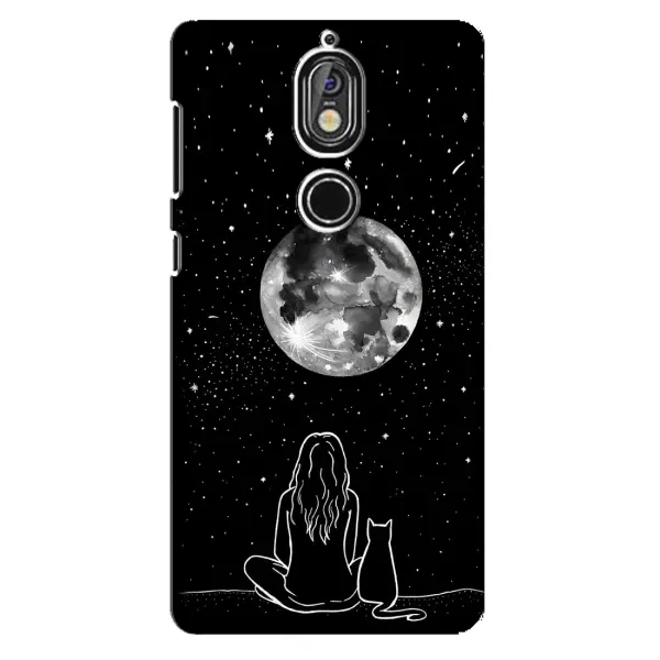 Чехол с принтом «Девушка с котом» для Nokia 7