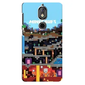 Чехол Майнкрафт на Nokia 7 (AlphaPrint) Minecraft (фон Minecraft)