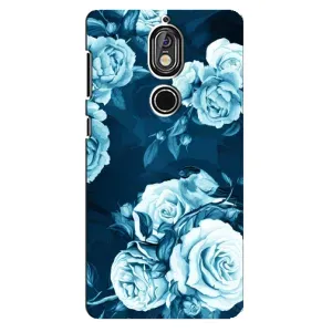 Чехлы (ART) Цветы на Nokia 7 (VPrint) (Голубые Бутоны)
