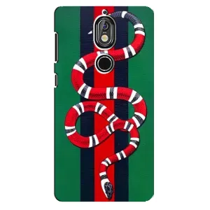 Чохли  GUCCI для Нокіа 7 (AlphaPrint) (Gucci змія)