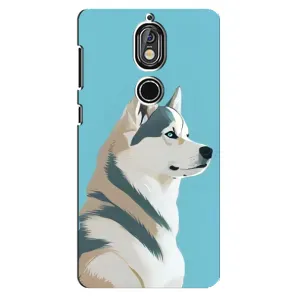 Чохол з Хаскі Nokia 7 - (AlphaPrint) (Хаскі арт)