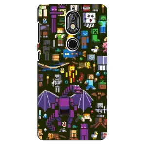 Чехол Майнкрафт на Nokia 7 (AlphaPrint) Minecraft (Коллаж Майнкрафт)